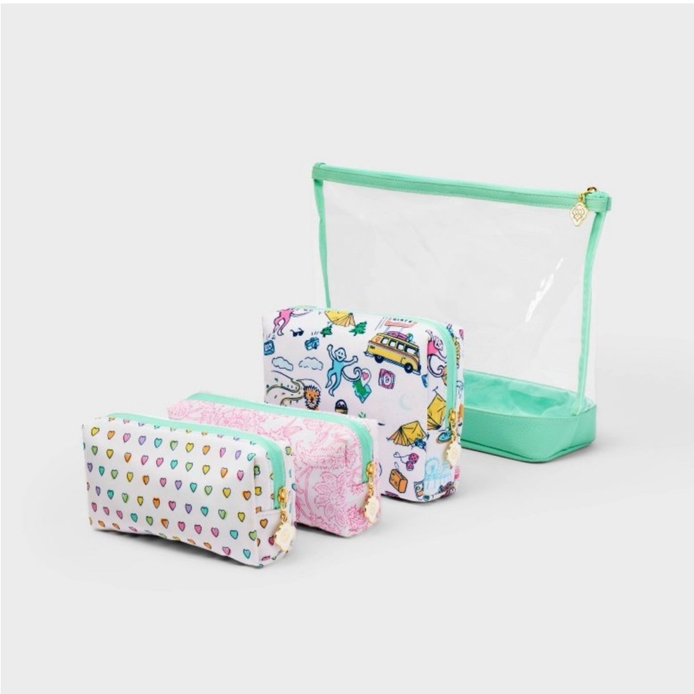 NWT Roller Rabbit x Target 4pc Pouch Set